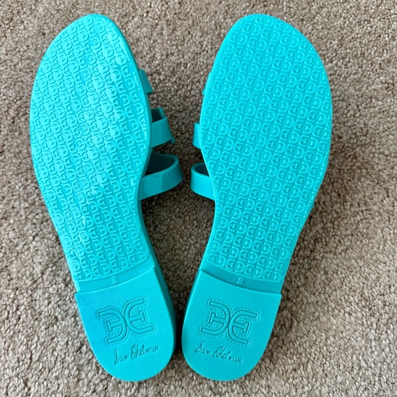 NEW Sam Edelman BAY JELLY Rio Blue Turquoise Sandals Slides